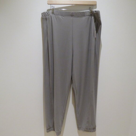 SYMPLI Half Cuff Jogger Pants in Taupe Lagenlook Travel Casual Comfy Size 16 NWT - Picture 2 of 13